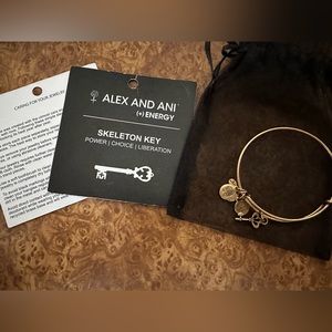 Alex and Ani (+) Energy Gold Skeleton Key Bangle